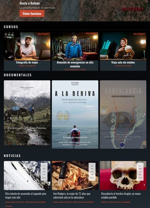 Nace RUTEON, la primera plataforma de contenidos audiovisuales especializada en aventura