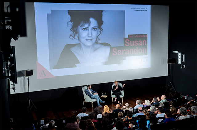 La actriz Susan Sarandon protagoniza un encuentro en la Academia de Cine